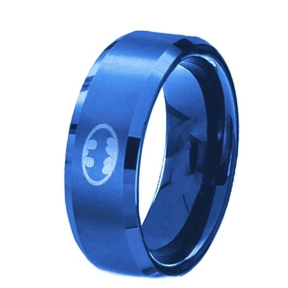 Men's Stainless Steel Ring Blue Size 12